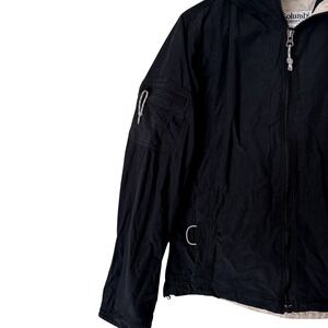 Columbia Sportswear Women Black Full Zip Hooded Windbreaker Jacket WL3030 Medium